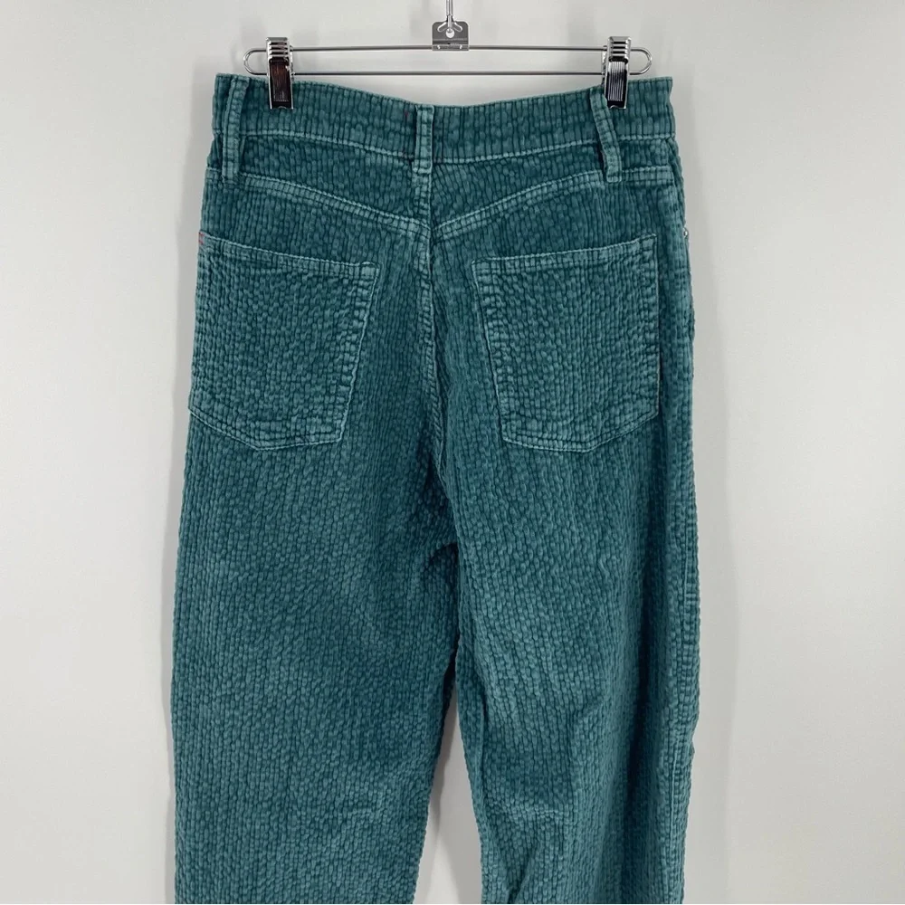BDG Aqua Wide Ribbed Corduroy Pockets High Rise Baggy Cotton Blend Pants Casual - Picture 5 of 11